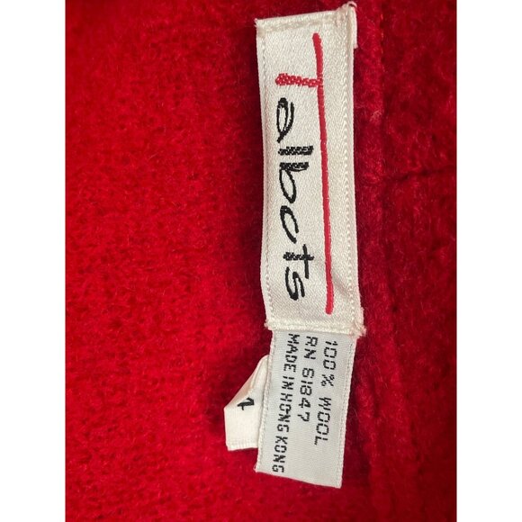 Talbots Womens Red Wool Blazer Textured Design Silver Buttons Size 4 - Picture 7 of 8